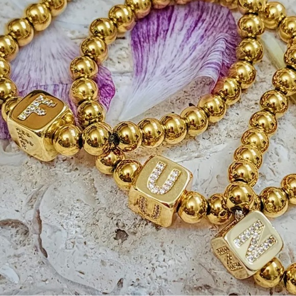 Adornia Crystal Initial Stretch Bracelet - Picture 3 of 3